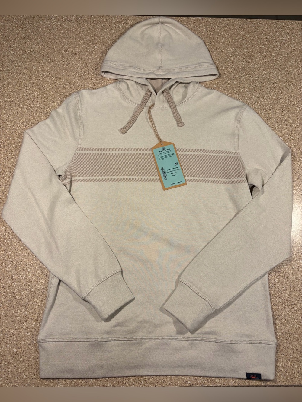 NWT Faherty Legend Sweater Hoodie Surf Stripe Winter Oat Men’s Small $148